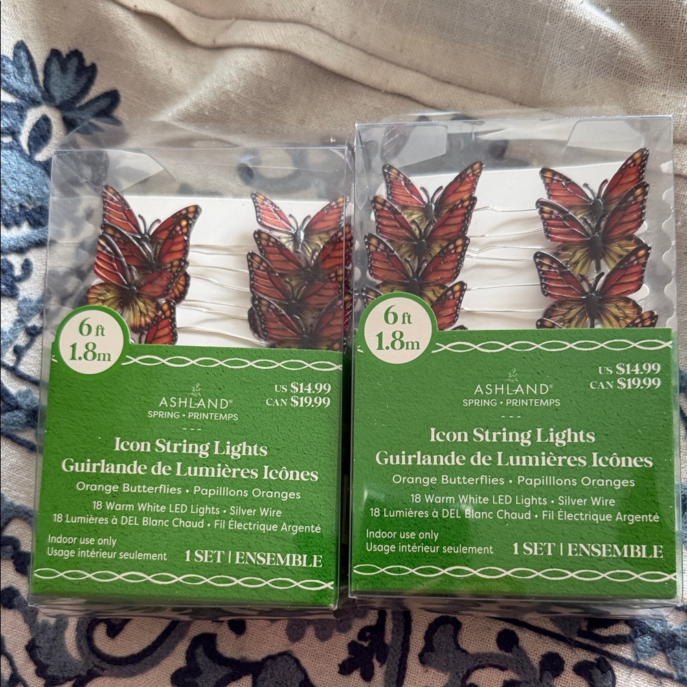 Ashland Orange Butterfly Icon String Lights six feet in each box new